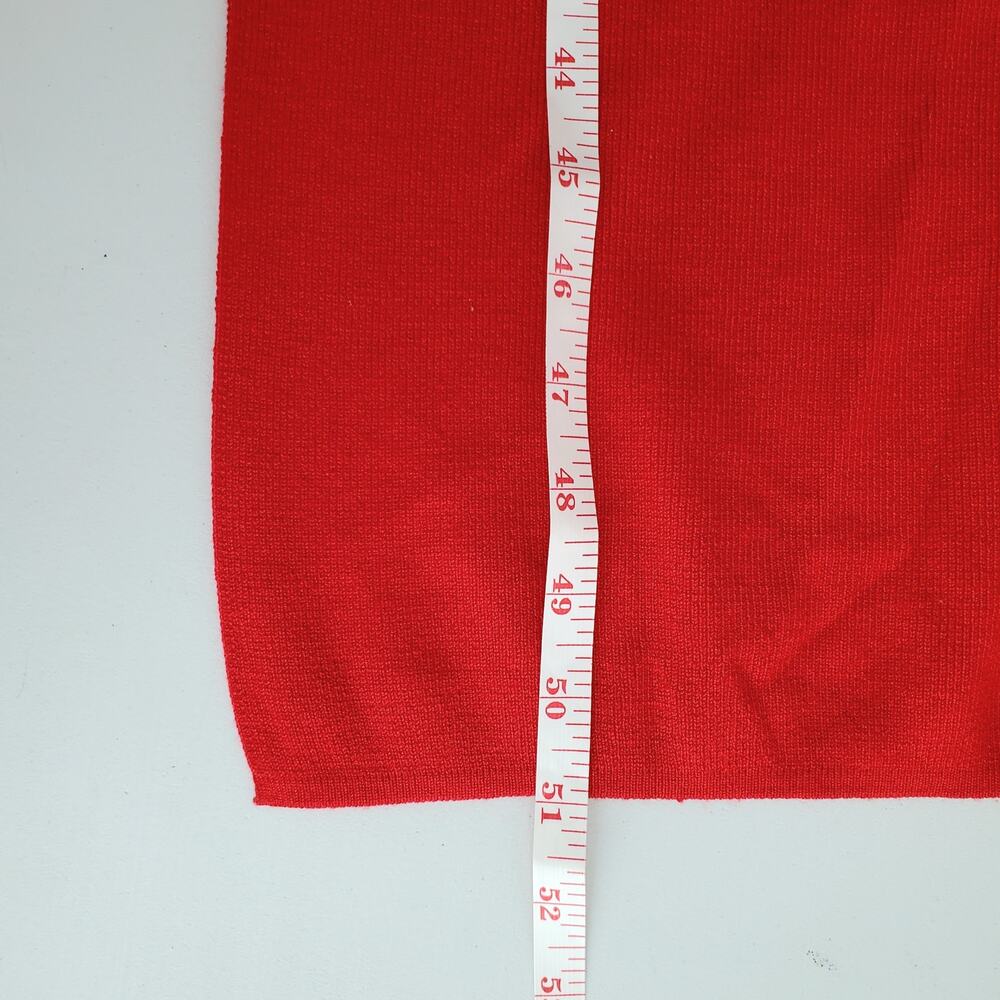 Classic Red LBD Sweater Midi Dress S Holiday Cocktail Bodycon Sexy Cozy NEW - Picture 8 of 13